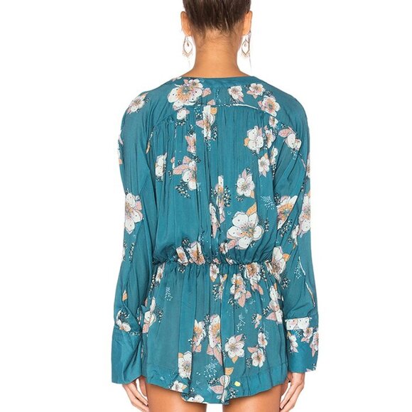 Free People Tuscan Dreams Turquoise Tunic S - Picture 2 of 16